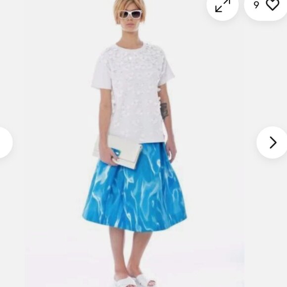 Kate Spade Madison avenue Lorella Skirt Watercolor Blue A Line size 0 nwot - Picture 2 of 7